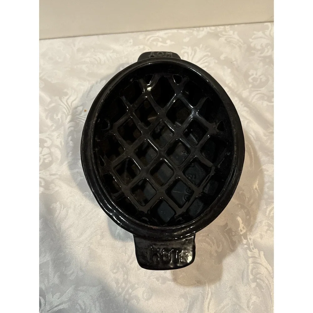 Cast Iron Lattice Wood‎ Stove Steamer Diffuser Potpourri Black Decor RARE 10x7x5